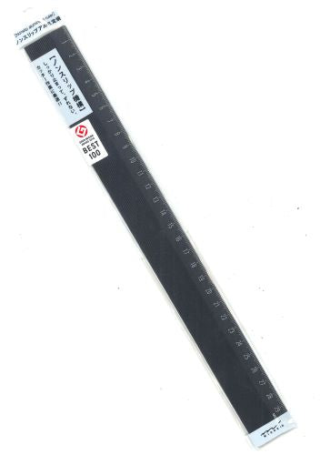 【メール便OK】ミドリ ノンスリップアルミ定規 30CM 42279-006　クロ　[10012233]