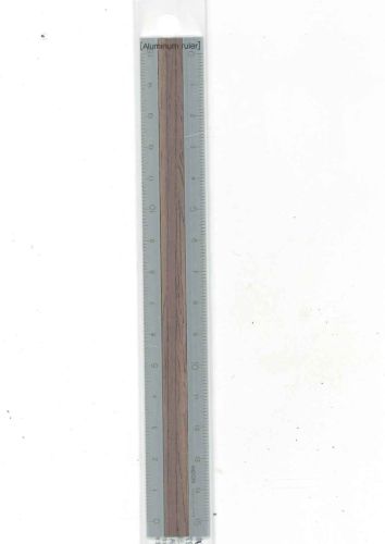 【メール便ＯＫ】ミドリ　アルミ＆ウッド定規　15cm 42274-006　濃茶A　[10015013]