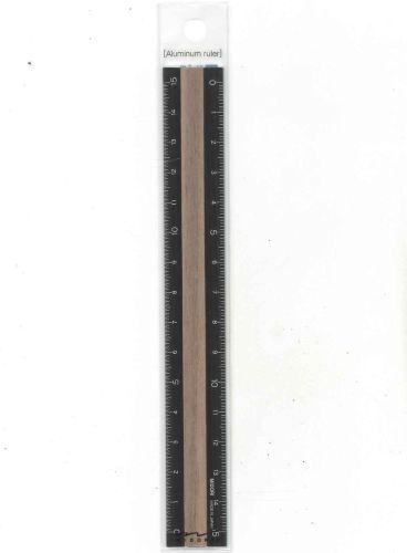 【メール便ＯＫ】ミドリ　アルミ＆ウッド定規　15cm 42280-006 茶×茶　[10015011]
