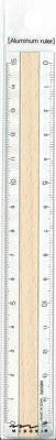 【メール便OK】アルミ&ウッド定規 15cm うす茶　42257-006　[10012386]