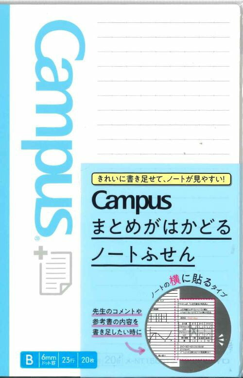 【メール便ＯＫ】コクヨ　Campus　まとめがはかどる　ノートふせん　6mmドット罫　メ-NT150BTS　[10013210]