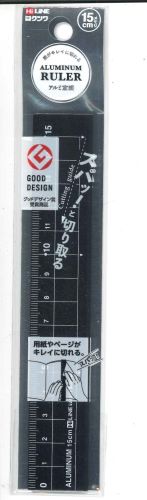 【メール便OK】クツワ　アルミ定規15cm　ブラック　XS03BK　[10015748]